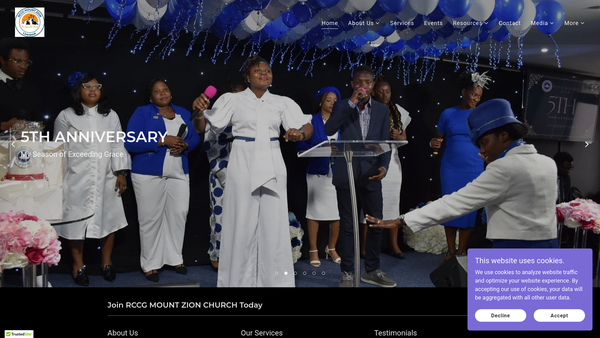 Screenshot of the Rccg Mount Zion Liverpool Ltd website