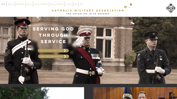 Screenshot of the Catholic Military Association Of Our Lady Of Victories website