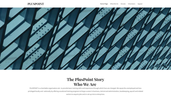 Screenshot of the Pluspoint website