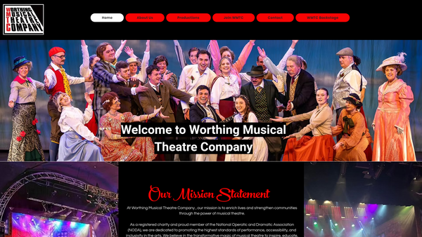 Screenshot of the Worthing Musical Theatre Company website