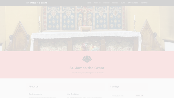 Screenshot of the The Pcc Of The Ecclesiastical Parish Of St James The Great Clapton website