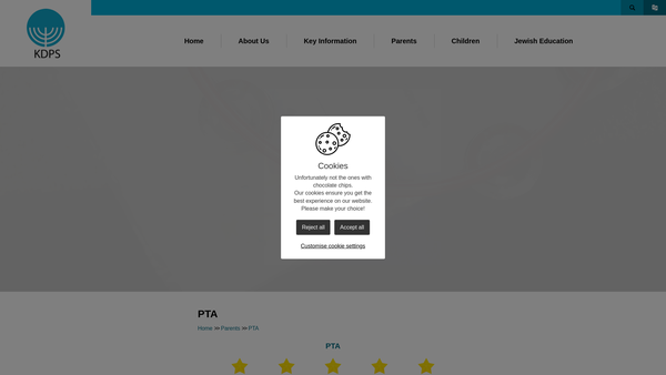 Screenshot of the Kdps PTA website