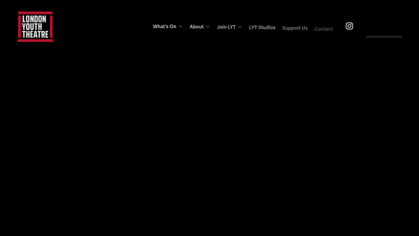 Screenshot of the London Youth Theatre website