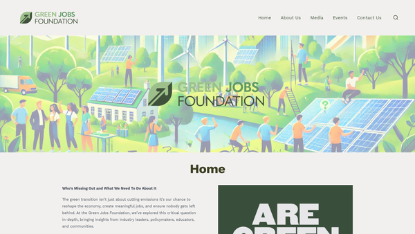 Screenshot of the Green Jobs Foundation website