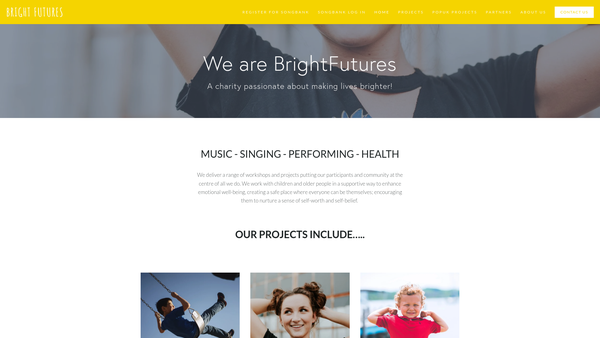 Screenshot of the Brightfutures Un-Ltd website