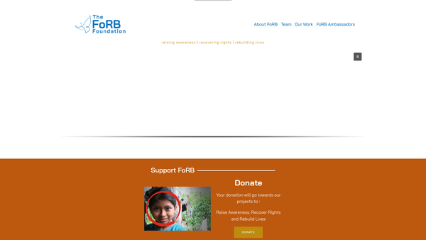 Screenshot of the The Freedom Of Religion Or Belief Foundation website