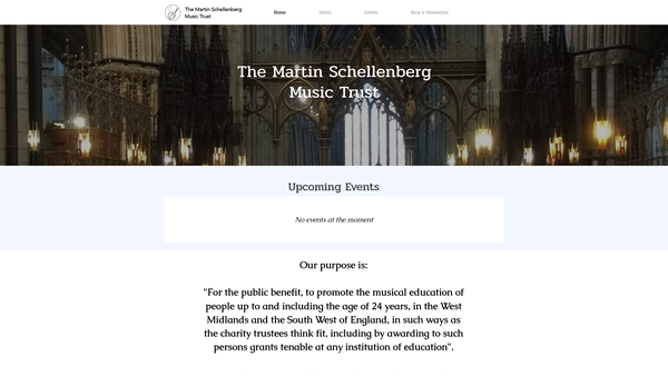 Screenshot of the The Martin Schellenberg Music Trust website