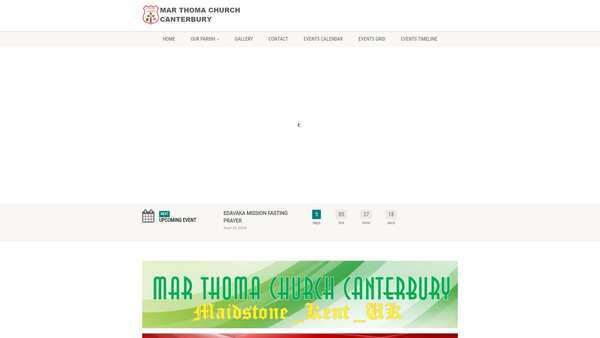 Screenshot of the Mar Thoma Church Canterbury, Kent website