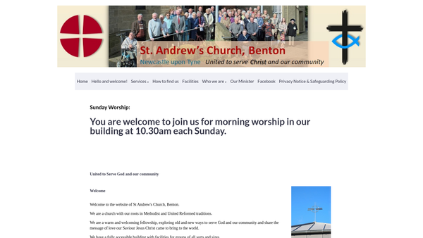 Screenshot of the St Andrew's Lep, Benton website