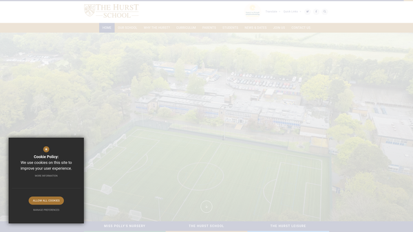 Screenshot of the The Hurst School PTA website