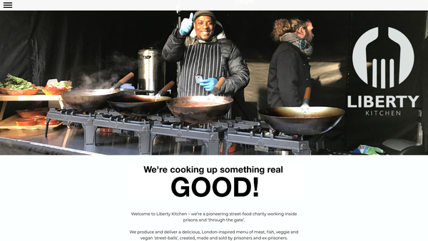 Screenshot of the The Liberty Kitchen Project website