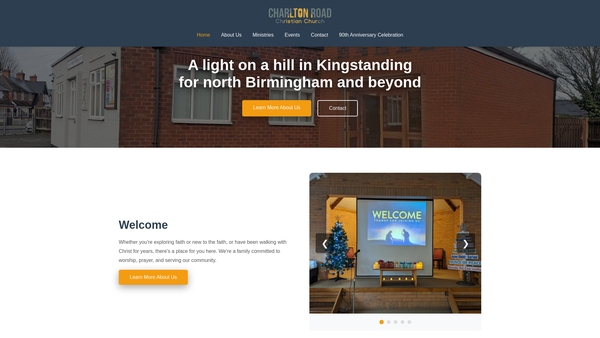 Screenshot of the The Charlton Road Christian Church Trust website