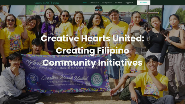 Screenshot of the Creative Hearts United website