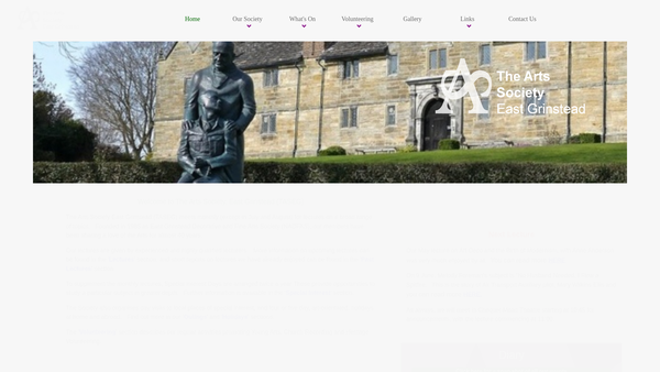 Screenshot of the The Arts Society, East Grinstead (Taseg) website