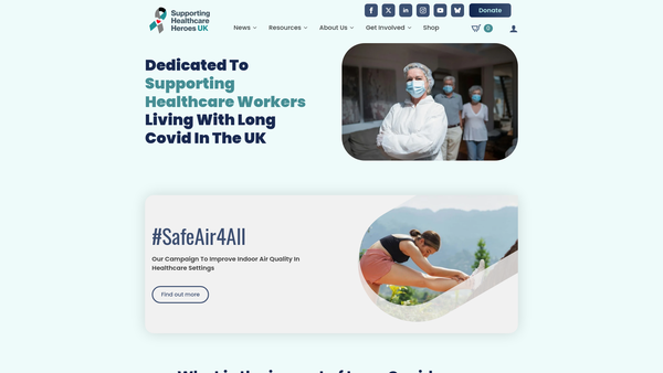 Screenshot of the Supporting Healthcare Heroes UK website