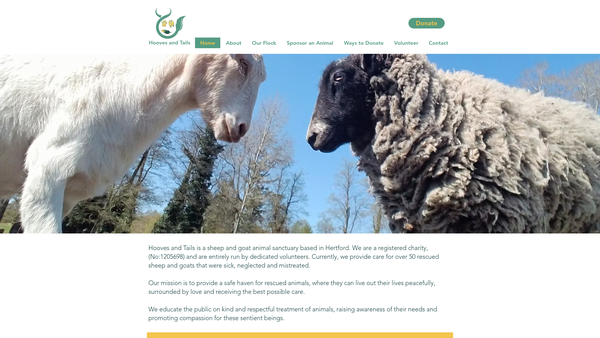 Screenshot of the Hooves And Tails website