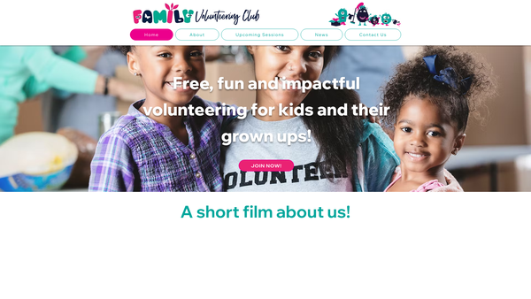 Screenshot of the Family Volunteering Club website