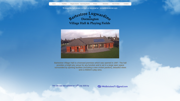 Screenshot of the Bartestree, Lugwardine And Dormington Village Hall website