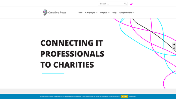 Screenshot of the Creative Powr website