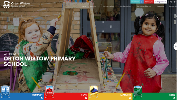 Screenshot of the Friends Of Orton Wistow School (Fows) website