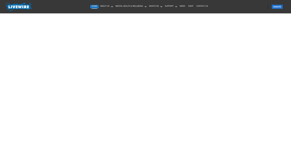 Screenshot of the Livewire Youth Project website