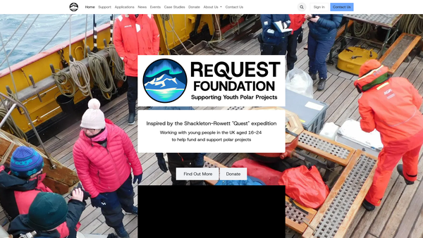 Screenshot of the Request Foundation website