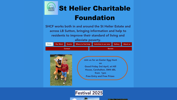 Screenshot of the St Helier Charitable Foundation website