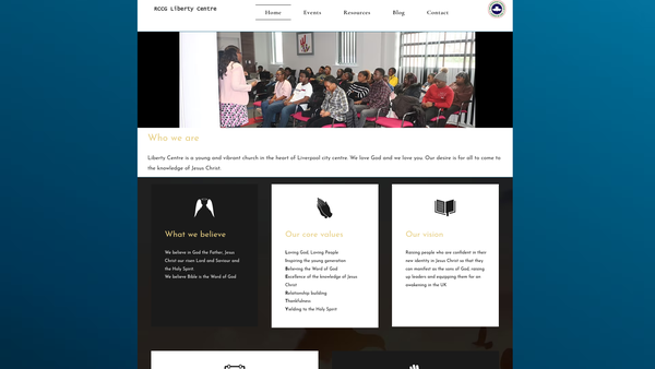 Screenshot of the Rccg Liberty Centre Liverpool website