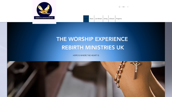 Screenshot of the Rebirth Ministries UK website