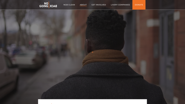 Screenshot of the No Going Back Foundation website