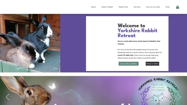 Screenshot of the Yorkshire Rabbit Retreat website