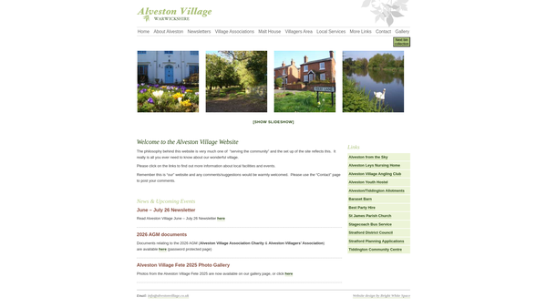 Screenshot of the Alveston Village Association website