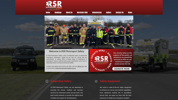 Screenshot of the Rsr Motorsport Safety website