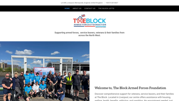 Screenshot of the The Block, Armed Forces Foundation website