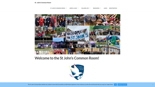 Screenshot of the St John's Common Room website