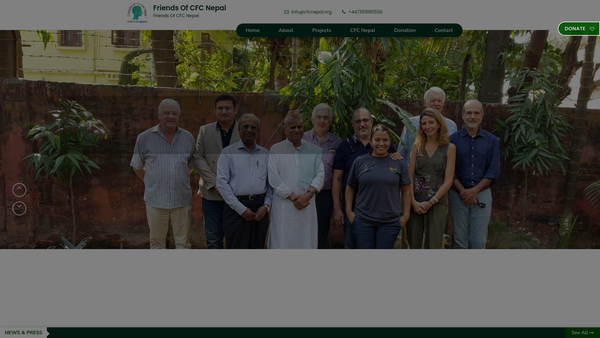 Screenshot of the Friends Of Craniofacial Centre Nepal website