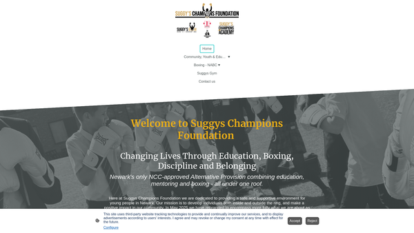 Screenshot of the Suggys Champions Foundation website