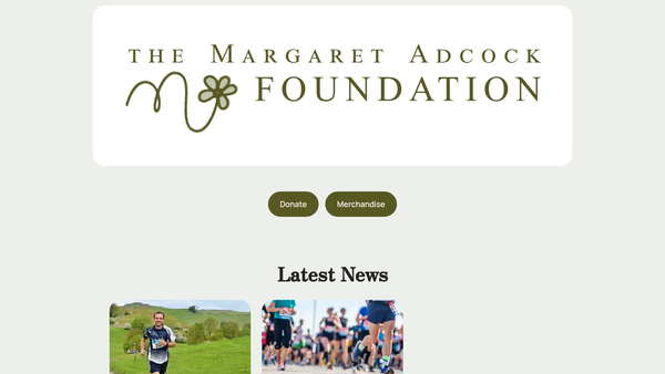 Screenshot of the The Margaret Adcock Foundation website