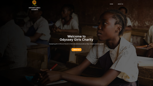 Screenshot of the Odyssey Girls Charity website