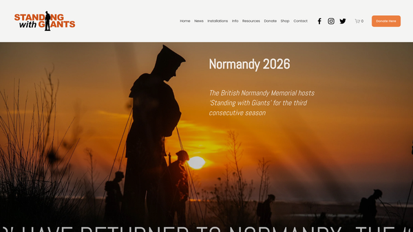 Screenshot of the Standing With Giants website