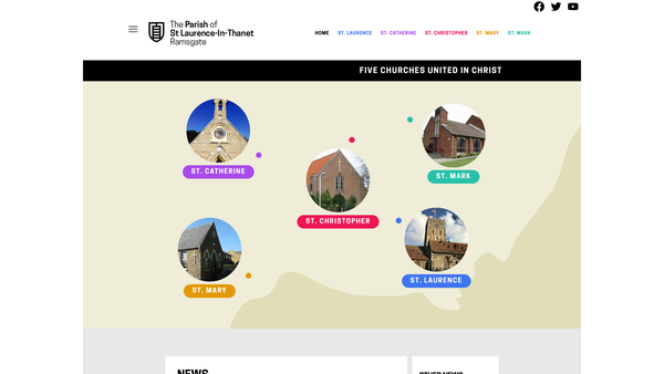 Screenshot of the The Parochial Church Council Of The Ecclesiastical Parish Of St Laurence In The Isle Of Thanet, Ramsgate website