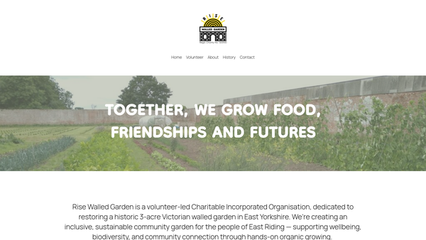 Screenshot of the Rise Walled Garden website