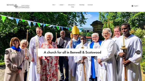 Screenshot of the Benwell And Scotswood Team Parish website