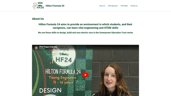 Screenshot of the Hilton Formula 24 website