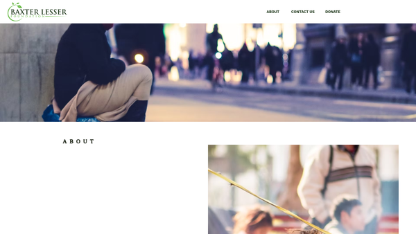 Screenshot of the Baxter Lesser Foundation website