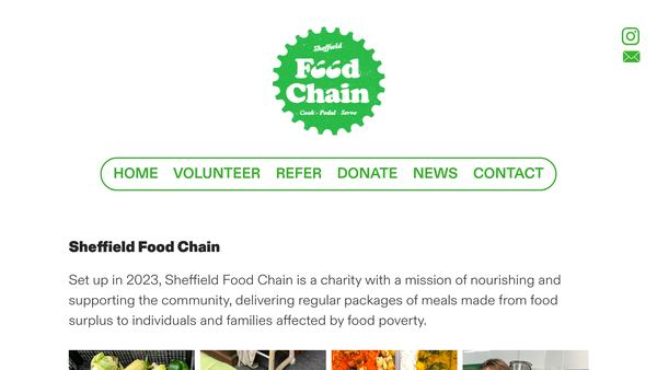 Screenshot of the Sheffield Food Chain website