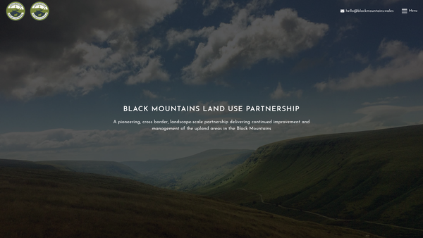 Screenshot of the The Black Mountains Land Use Partnership website