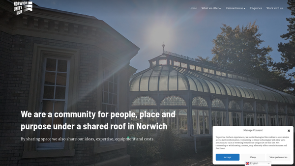 Screenshot of the Norwich Unity Hub website