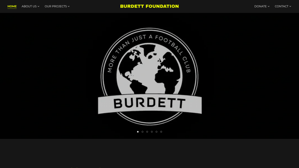 Screenshot of the Burdett Foundation website