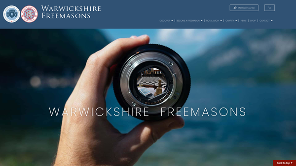 Screenshot of the Warwickshire Freemasons' Charitable Foundation website